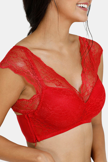Zivame Padded Non Wired Full Coverage Blouse Bra - Scarlet Sage — image 4